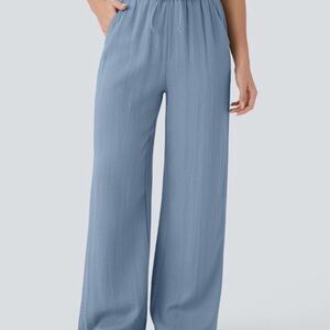 HALARA Light Blue Wide-Leg Pants